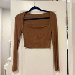 Brown Long Sleeve Top